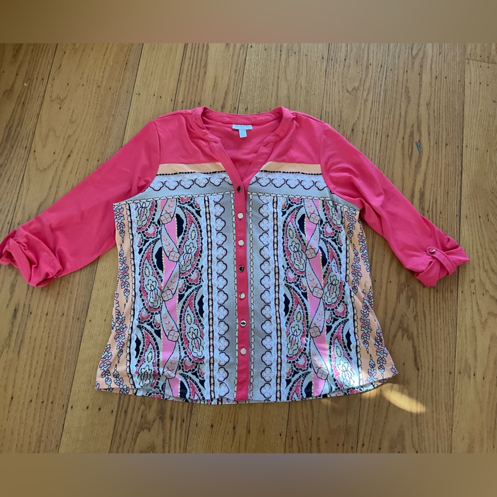 Charter Club Woman’s Button Front Top sz 2X